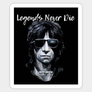 Jeff Beck No. 10: Legends Never Die, Rest In Peace 1944 - 2023 (RIP) on a Dark Background Sticker